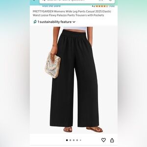 New With Tags! Pretty Garden Black Wide-Leg Pants